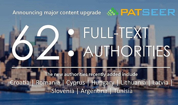 PatSeer adds 7 full-text authorities to its global patent data content