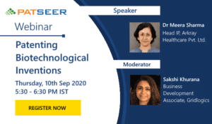 webinar on Patenting Biotechnological Inventions