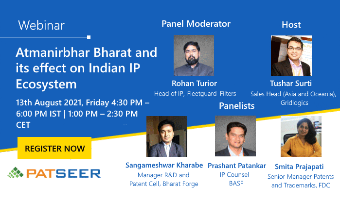 Webinar on Atmanirbhar Bharat and its effect on Indian IP Ecosystem