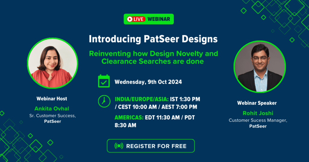 Introducing PatSeer Designs – Reinventing how Design Novelty and Clearance Searches are done